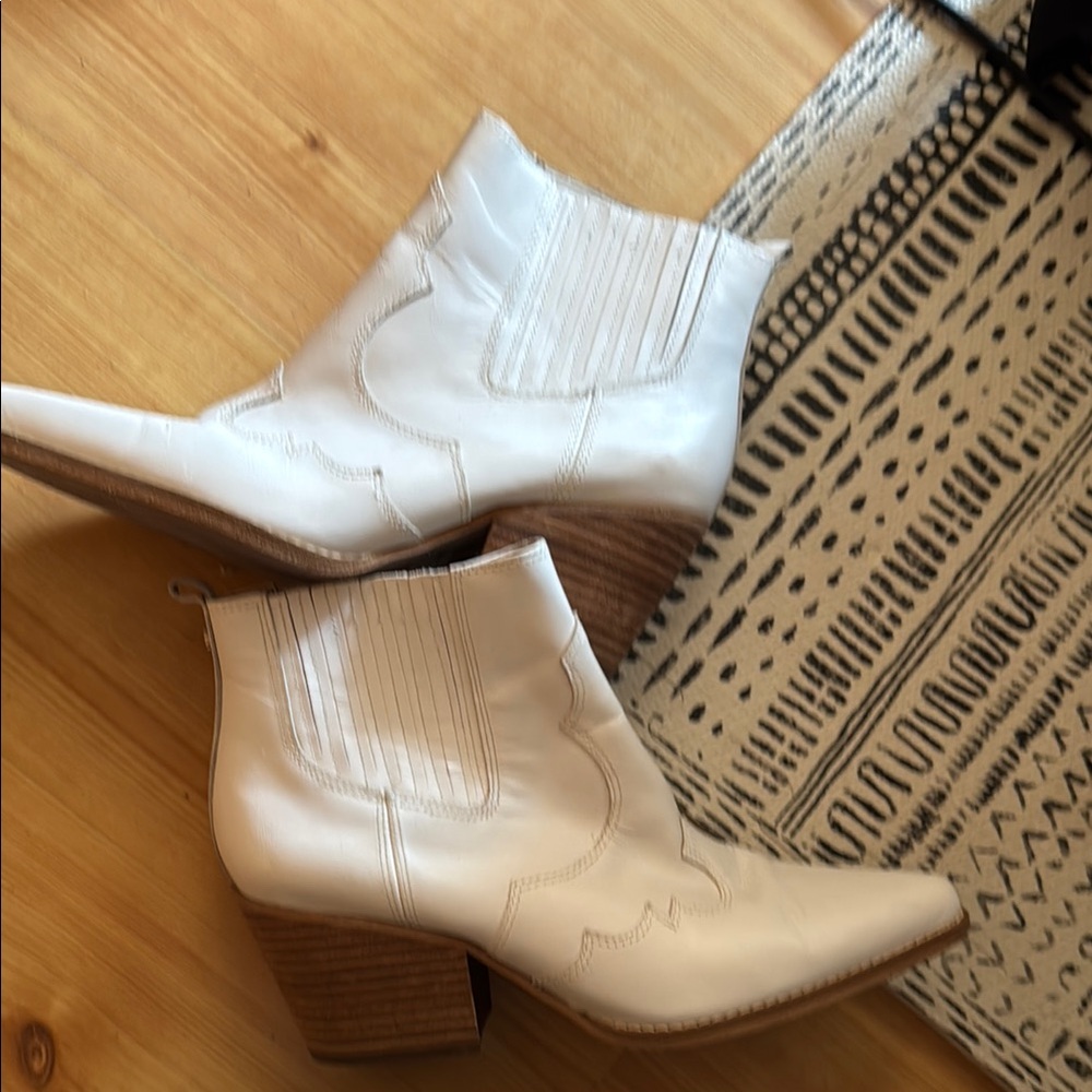 Sam Edelman White Ankle Booties
